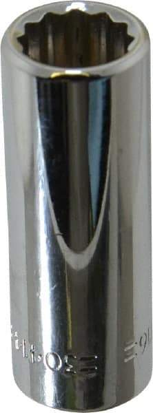 Blackhawk by Proto - 7/16", 3/8" Drive, Deep Hand Socket - 12 Points, 1-13/16" OAL, Chrome Finish - Exact Tool & Supply