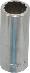Blackhawk by Proto - 1/2", 3/8" Drive, Deep Hand Socket - 12 Points, 1-13/16" OAL, Chrome Finish - Exact Tool & Supply