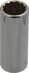 Blackhawk by Proto - 9/16", 3/8" Drive, Deep Hand Socket - 12 Points, 2" OAL, Chrome Finish - Exact Tool & Supply
