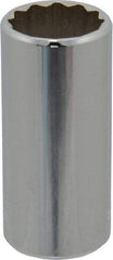 Blackhawk by Proto - 3/4", 3/8" Drive, Deep Hand Socket - 12 Points, 2-15/64" OAL, Chrome Finish - Exact Tool & Supply