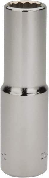 Blackhawk by Proto - 1/2", 1/2" Drive, Deep Hand Socket - 12 Points, 3-1/8" OAL, Chrome Finish - Exact Tool & Supply