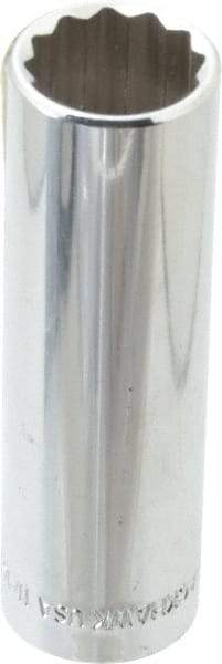 Blackhawk by Proto - 11/16", 1/2" Drive, Deep Hand Socket - 12 Points, 3-1/8" OAL, Chrome Finish - Exact Tool & Supply