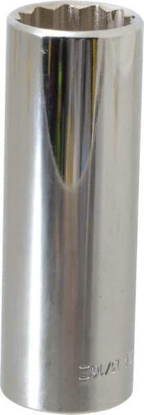 Blackhawk by Proto - 13/16", 1/2" Drive, Deep Hand Socket - 12 Points, 3-1/8" OAL, Chrome Finish - Exact Tool & Supply