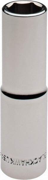 Blackhawk by Proto - 9/16", 1/2" Drive, Deep Hand Socket - 6 Points, 3-3/32" OAL, Chrome Finish - Exact Tool & Supply
