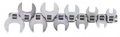 Blackhawk by Proto - 10 Piece 3/8" Drive Open End Crowfoot Wrench Set - 3/8 to 1", with Clip Rail - Exact Tool & Supply