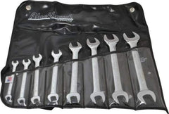 Blackhawk by Proto - 8 Piece, 6mm x 7mm to 20mm x 22mm, Open End Wrench Set - Metric Measurement Standard, Full Polish Finish, Comes in Vinyl Roll - Exact Tool & Supply