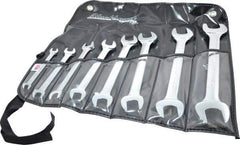 Blackhawk by Proto - 8 Piece, 1/4" to 1", Open End Wrench Set - Inch Measurement Standard, Full Polish Finish, Comes in Vinyl Roll - Exact Tool & Supply