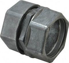 Thomas & Betts - 1-1/2" Trade, Die Cast Zinc Compression EMT Conduit Coupling - Noninsulated - Exact Tool & Supply