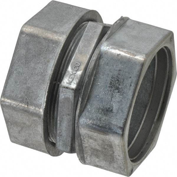 Thomas & Betts - 2" Trade, Die Cast Zinc Compression EMT Conduit Coupling - Noninsulated - Exact Tool & Supply