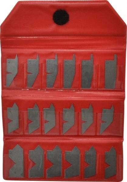Value Collection - 18 Piece Stainless Steel Angle Gage Set - 5 to 90° Primary Angle - Exact Tool & Supply