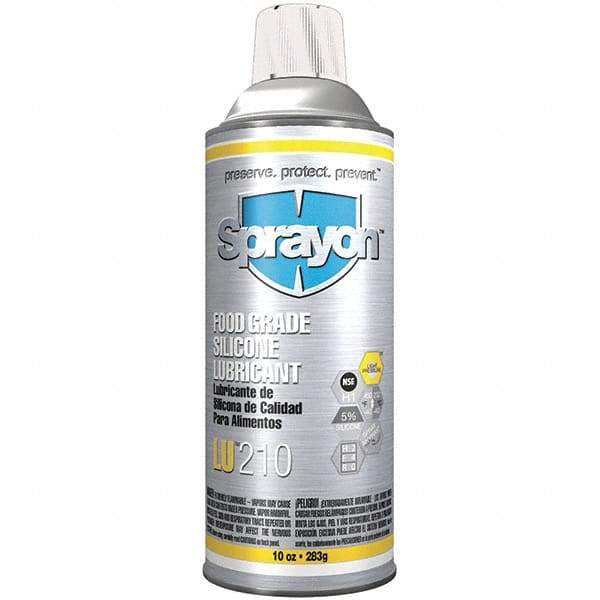 Sprayon - 12 oz Aerosol Silicone Penetrant/Lubricant - Clear, -40°F to 450°F, Food Grade - Exact Tool & Supply