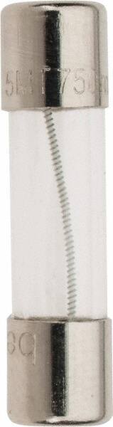 Ferraz Shawmut - 250 VAC, 0.75 Amp, Time Delay Miniature Glass Fuse - Clip Mount, 20mm OAL, 5mm Diam - Exact Tool & Supply