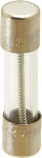 Ferraz Shawmut - 250 VAC, 2 Amp, Time Delay Miniature Glass Fuse - Clip Mount, 20mm OAL, 5mm Diam - Exact Tool & Supply