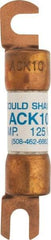 Ferraz Shawmut - 10 Amp Time Delay Round Forklift & Truck Fuse - 125VAC, 125VDC, 3.07" Long x 0.5" Wide, Bussman ACK10, Ferraz Shawmut ACK10 - Exact Tool & Supply