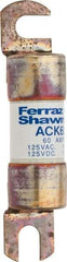 Ferraz Shawmut - 60 Amp Time Delay Round Forklift & Truck Fuse - 125VAC, 125VDC, 3.74" Long x 0.75" Wide, Bussman ACK60, Ferraz Shawmut ACK60 - Exact Tool & Supply