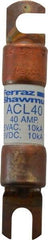 Ferraz Shawmut - 40 Amp General Purpose Round Forklift & Truck Fuse - 125VAC, 125VDC, 3.07" Long x 0.5" Wide, Bussman ACL40, Ferraz Shawmut ACL40 - Exact Tool & Supply