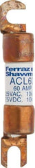 Ferraz Shawmut - 60 Amp General Purpose Round Forklift & Truck Fuse - 125VAC, 125VDC, 3.07" Long x 0.5" Wide, Bussman ACL60, Ferraz Shawmut ACL60 - Exact Tool & Supply