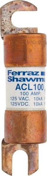 Ferraz Shawmut - 100 Amp General Purpose Round Forklift & Truck Fuse - 125VAC, 125VDC, 3.49" Long x 0.75" Wide, Bussman ACL100, Ferraz Shawmut ACL100 - Exact Tool & Supply