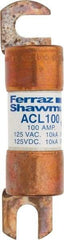 Ferraz Shawmut - 100 Amp General Purpose Round Forklift & Truck Fuse - 125VAC, 125VDC, 3.49" Long x 0.75" Wide, Bussman ACL100, Ferraz Shawmut ACL100 - Exact Tool & Supply