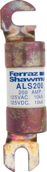 Ferraz Shawmut - 200 Amp General Purpose Round Forklift & Truck Fuse - 125VAC, 125VDC, 4.71" Long x 1" Wide, Bussman ALS200, Ferraz Shawmut ALS200 - Exact Tool & Supply