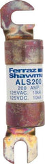 Ferraz Shawmut - 200 Amp General Purpose Round Forklift & Truck Fuse - 125VAC, 125VDC, 4.71" Long x 1" Wide, Bussman ALS200, Ferraz Shawmut ALS200 - Exact Tool & Supply