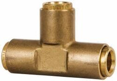 Norgren - 3/8" Outside Diam, Brass Push-to-Connect Tube Union Tee - 150 Max psi, Tube to Tube Connection, Buna O-Ring - Exact Tool & Supply