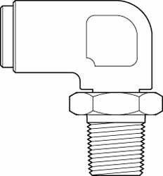 Norgren - 3/8" Outside Diam, 1/4 NPT, Brass Push-to-Connect Tube Male Swivel Elbow - 150 Max psi, Tube to Male NPT Connection, Buna O-Ring - Exact Tool & Supply