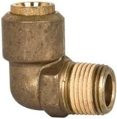 Norgren - 3/8" Outside Diam, 3/8 NPT, Brass Push-to-Connect Tube Male Elbow - 150 Max psi, Tube to Male NPT Connection, Buna O-Ring - Exact Tool & Supply