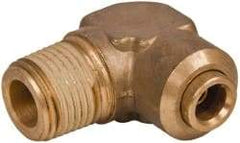Norgren - 3/8" Outside Diam, 1/2 NPT, Brass Push-to-Connect Tube Male Elbow - 150 Max psi, Tube to Male NPT Connection, Buna O-Ring - Exact Tool & Supply