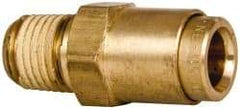 Norgren - 3/8" Outside Diam, 1/4 NPT, Brass Push-to-Connect Tube Male Connector - 150 Max psi, Tube to Male NPT Connection, Buna O-Ring - Exact Tool & Supply