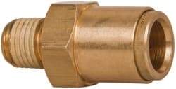 Norgren - 1/2" Outside Diam, 1/4 NPT, Brass Push-to-Connect Tube Male Connector - 150 Max psi, Tube to Male NPT Connection, Buna O-Ring - Exact Tool & Supply