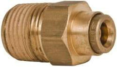 Norgren - 1/4" Outside Diam, 3/8 NPT, Brass Push-to-Connect Tube Male Connector - 150 Max psi, Tube to Male NPT Connection, Buna O-Ring - Exact Tool & Supply