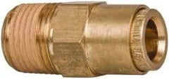 Norgren - 3/8" Outside Diam, 3/8 NPT, Brass Push-to-Connect Tube Male Connector - 150 Max psi, Tube to Male NPT Connection, Buna O-Ring - Exact Tool & Supply