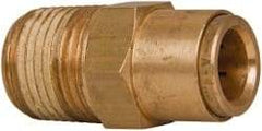 Norgren - 1/2" Outside Diam, 1/2 NPT, Brass Push-to-Connect Tube Male Connector - 150 Max psi, Tube to Male NPT Connection, Buna O-Ring - Exact Tool & Supply