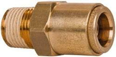 Norgren - 5/8" Outside Diam, 1/2 NPT, Brass Push-to-Connect Tube Male Connector - 150 Max psi, Tube to Male NPT Connection, Buna O-Ring - Exact Tool & Supply