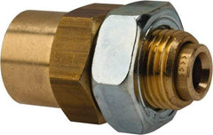 Norgren - 1/4" Outside Diam, 1/4 NPT, Brass Push-to-Connect Tube Female Bulkhead - 150 Max psi, Buna O-Ring - Exact Tool & Supply