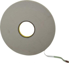 3M - 1/2" x 36 Yd Rubber Adhesive Double Sided Tape - 1/16" Thick, White, Polyethylene Foam Liner, Continuous Roll, Series 4466W - Exact Tool & Supply
