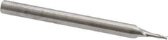 RobbJack - 0.039", 0.117" LOC, 1/8" Shank Diam, 1-1/2" OAL, 2 Flute, Solid Carbide Square End Mill - Single End, Uncoated, Spiral Flute, 30° Helix, Centercutting, Right Hand Cut, Right Hand Flute, Series SR-2 - Exact Tool & Supply