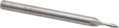 RobbJack - 0.05", 0.15" LOC, 1/8" Shank Diam, 1-1/2" OAL, 2 Flute, Solid Carbide Square End Mill - Single End, Uncoated, Spiral Flute, 30° Helix, Centercutting, Right Hand Cut, Right Hand Flute, Series SR-2 - Exact Tool & Supply