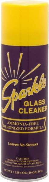 Made in USA - 20 oz Aerosol Unscented Glass Cleaner - Use on Glass Surfaces, Plexiglass - Exact Tool & Supply