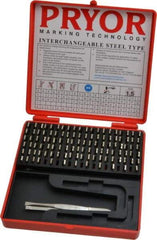 Pryor - 112 Piece, 1/16 Inch Character, Steel Type Set - 18 Character Capacity - Exact Tool & Supply
