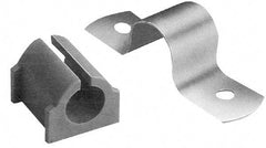 ZSI - 3/8" Tube, Grade 304 Stainless Steel, Tube Strap with Cushion - 2 Mounting Holes - Exact Tool & Supply