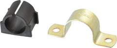 ZSI - 7/8" Tube, Steel, Zinc Plated Tube Strap with Cushion - 2 Mounting Holes - Exact Tool & Supply