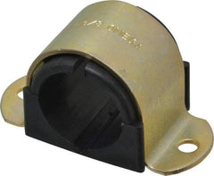 ZSI - 1 Pipe, Steel, Zinc Plated Pipe Strap with Cushion - 2 Mounting Holes - Exact Tool & Supply