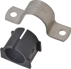ZSI - 7/8" Tube, Grade 304 Stainless Steel, Tube Strap with Cushion - 2 Mounting Holes - Exact Tool & Supply