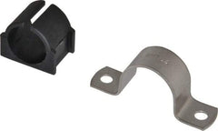 ZSI - 1" Tube, Grade 304 Stainless Steel, Tube Strap with Cushion - 2 Mounting Holes - Exact Tool & Supply