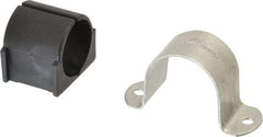 ZSI - 1-1/2" Tube, Grade 304 Stainless Steel, Tube Strap with Cushion - 2 Mounting Holes - Exact Tool & Supply