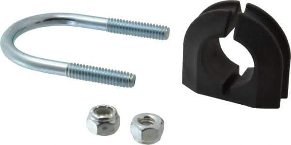 ZSI - 1/2" Pipe, Steel U Bolt Clamp with Cushion - Electro Galvanized, 1/2" Panel Thickness - Exact Tool & Supply