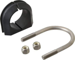 ZSI - 1-1/2" Pipe, Grade 316 Stainless Steel U Bolt Clamp with Cushion - 3/4" Panel Thickness - Exact Tool & Supply
