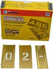 C.H. Hanson - 15 Piece, 3/4 Inch Character Size, Brass Stencil - Contains Figure Set - Exact Tool & Supply